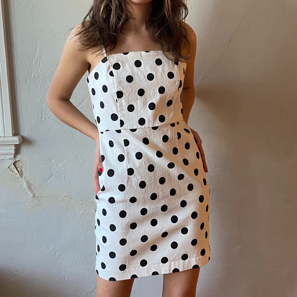 White and Black Forever 21 Polka Dot Dress